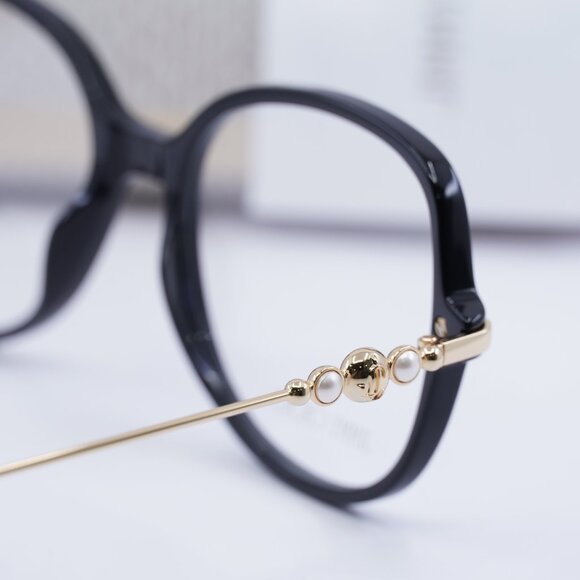 Jimmy Choo JC356 0807 00 Square 54mm Eyeglasses - Black/Gold - Picture 10 of 11